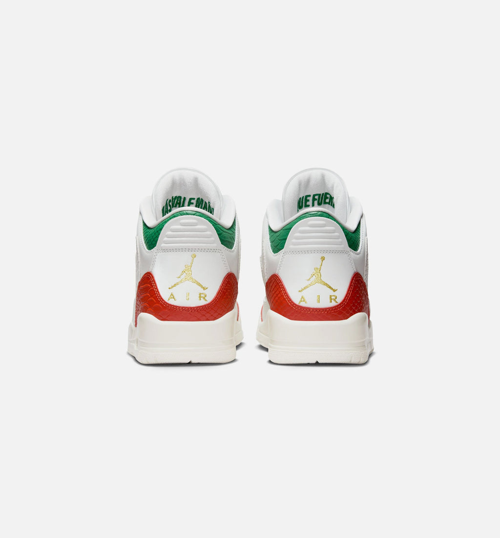 Air Jordan 3 Retro El Vuelo – Men’s Lifestyle Shoe (Summit White/Pine Green/Dragon Red/Metallic Gold)