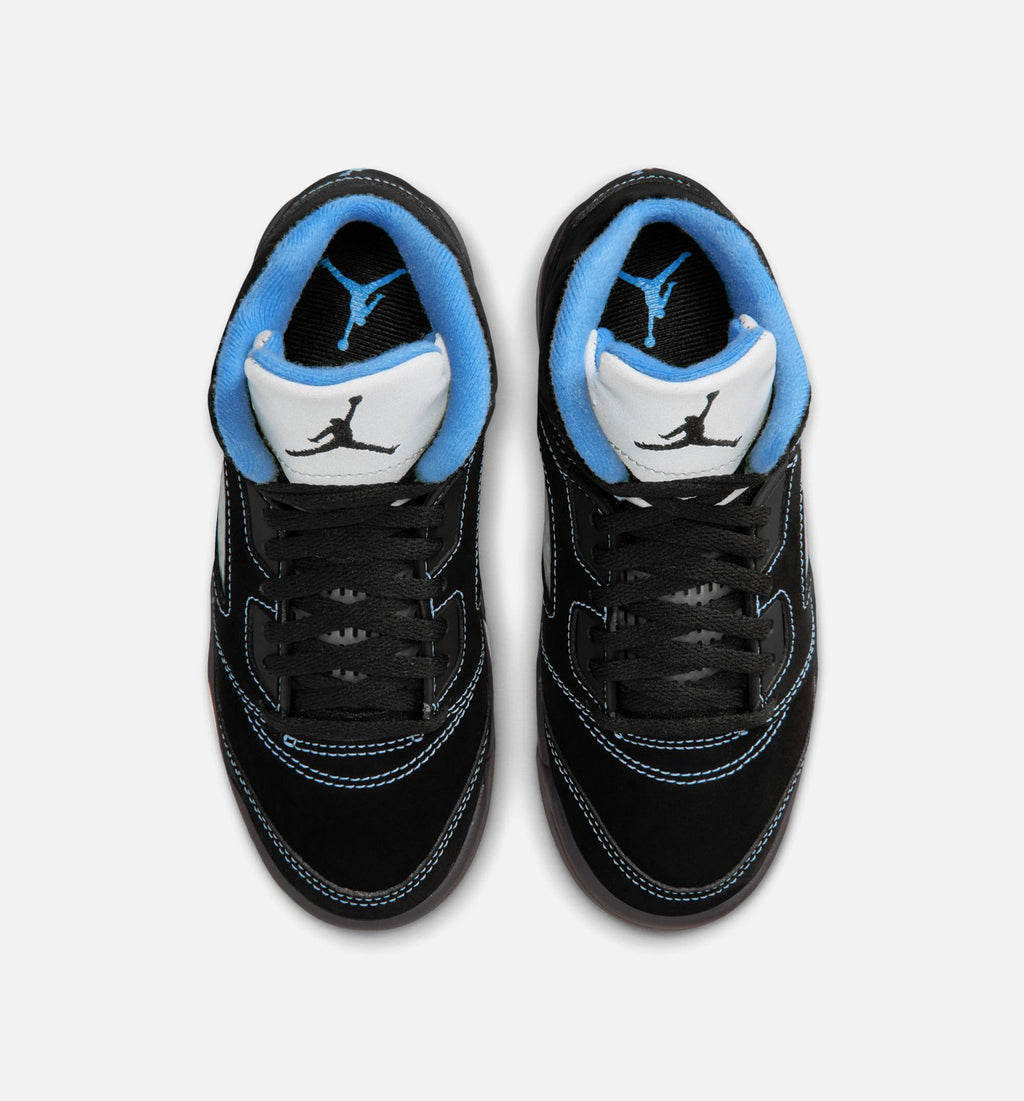 Air Jordan 5 Retro Black Carolina – Preschool Lifestyle Shoe (Black/University Blue/White)