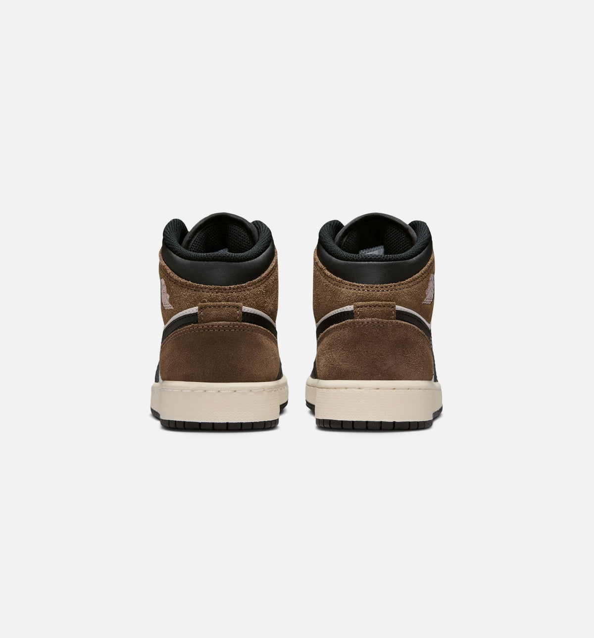 Air Jordan 1 Mid – Grade School Lifestyle Shoe (Black/Phantom/Palomino/University Red)