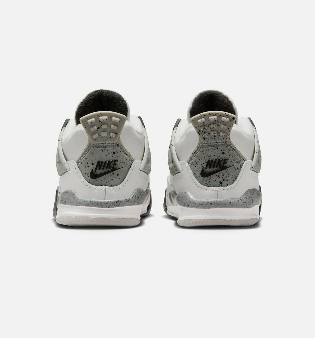 Air Jordan 4 Retro White Cement – Infant/Toddler Lifestyle Shoe (Summit White/Fire Red/Cement Grey/Black)