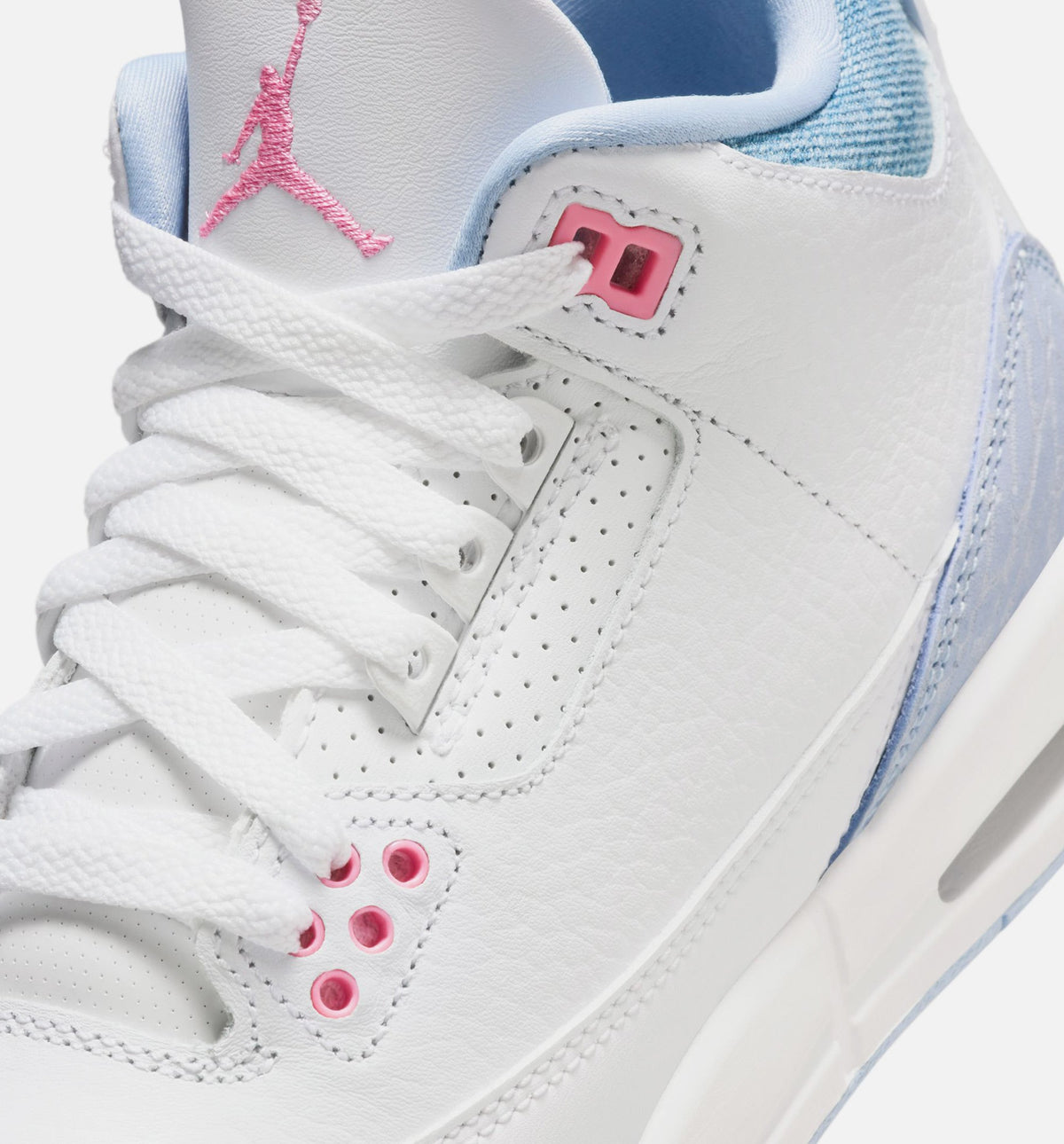 Air Jordan 3 Retro Cobalt Bliss – Grade School Lifestyle Shoe (White/Cobalt Bliss/Football Grey/Pink Glow)