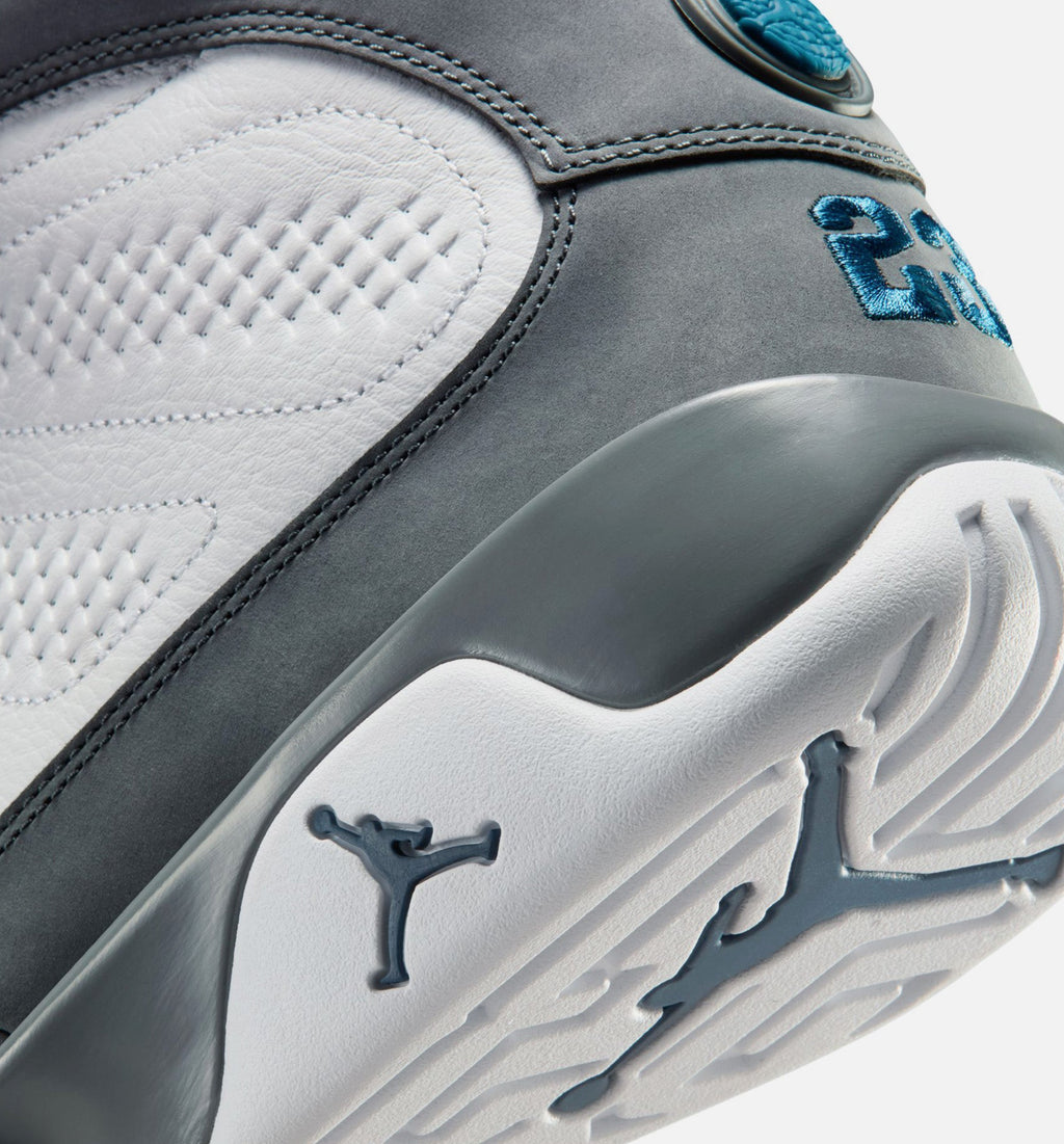 Air Jordan 9 Retro Flint Grey and French Blue – Men’s Lifestyle Shoe (White/French Blue/Flint Grey)