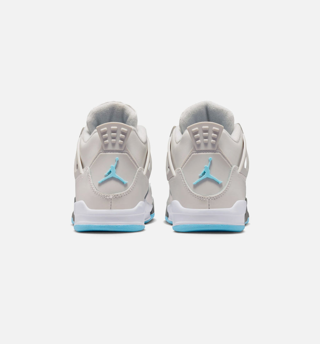 Air Jordan 4 Retro Blue Chill – Preschool Lifestyle Shoe (Photon Dust/Blue Chill/Flat Pewter/White/Blue Tint)