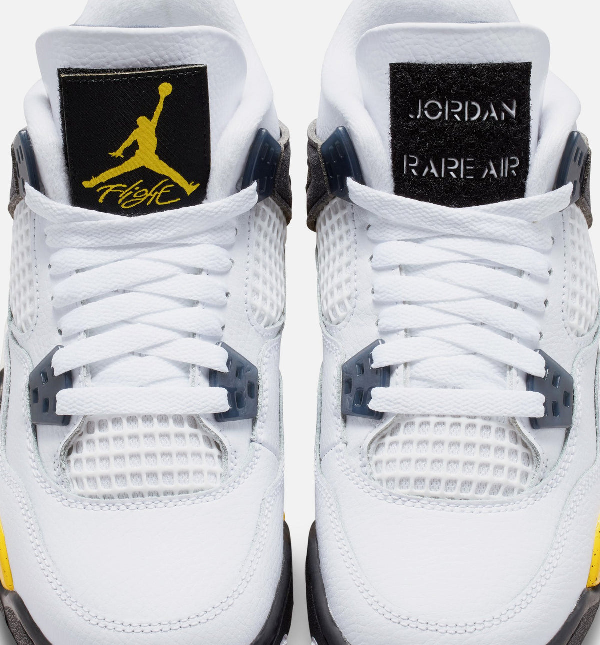 Air Jordan 4 Retro Rare Air Tour Yellow – Grade School Lifestyle Shoe (White/Dark Blue Grey/Black/Tour Yellow)