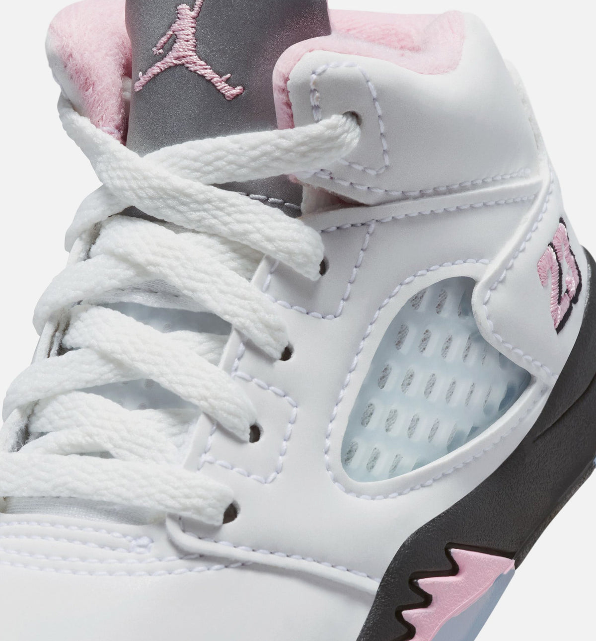 Air Jordan 5 Retro Medium Soft Pink – Infant/Toddler Lifestyle Shoe (White/Black/Medium Soft Pink)