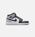 Air Jordan 1 Mid – Grade School Lifestyle Shoe (White/Light Smoke Grey/Black)