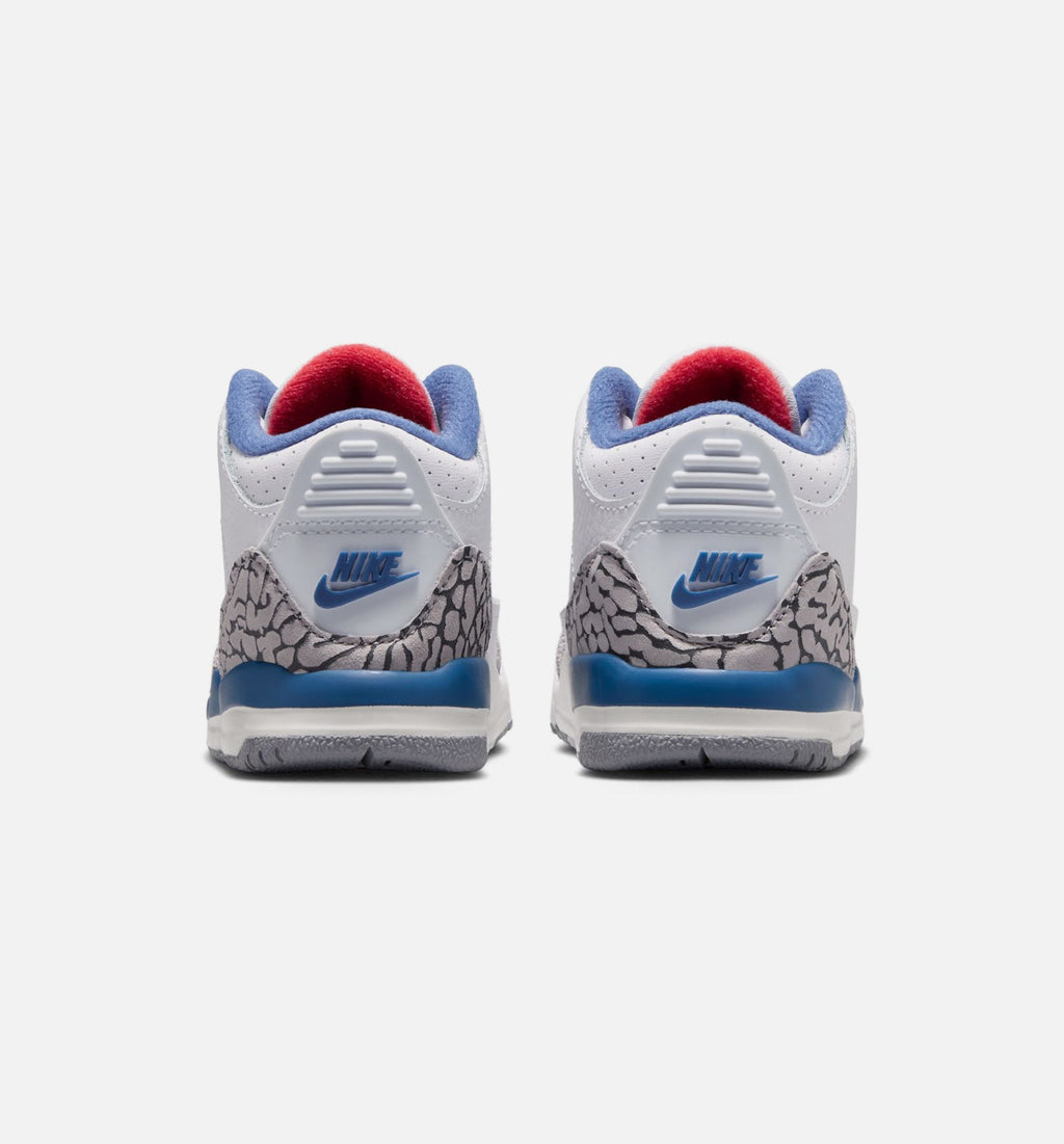Air Jordan 3 Retro OG True Blue – Infant/Toddler Lifestyle Shoe (White/Fire Red/True Blue)