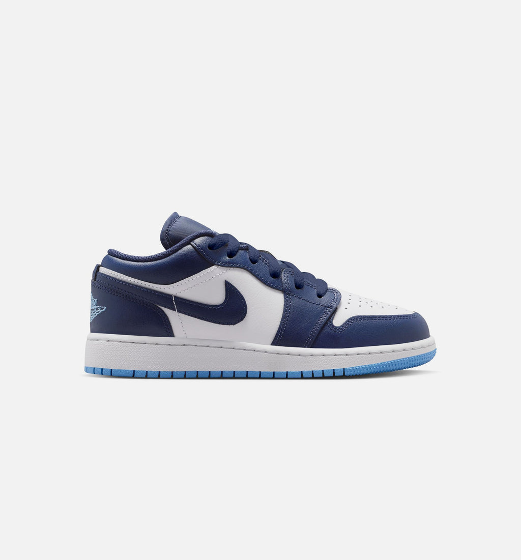 Air Jordan 1 Low – Grade School Lifestyle Shoe (Midnight Navy/University Blue/White)