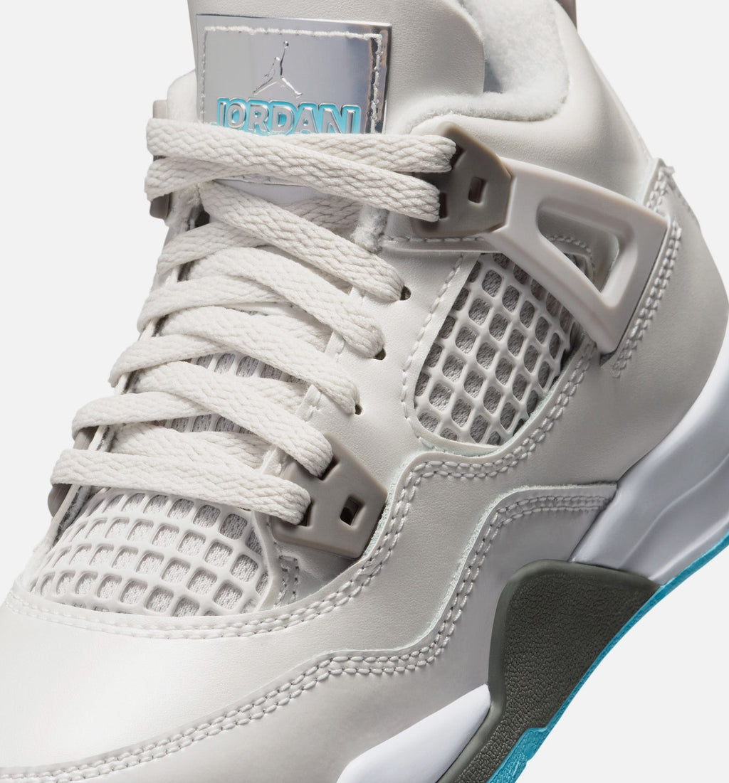 Air Jordan 4 Retro Blue Chill – Preschool Lifestyle Shoe (Photon Dust/Blue Chill/Flat Pewter/White/Blue Tint)
