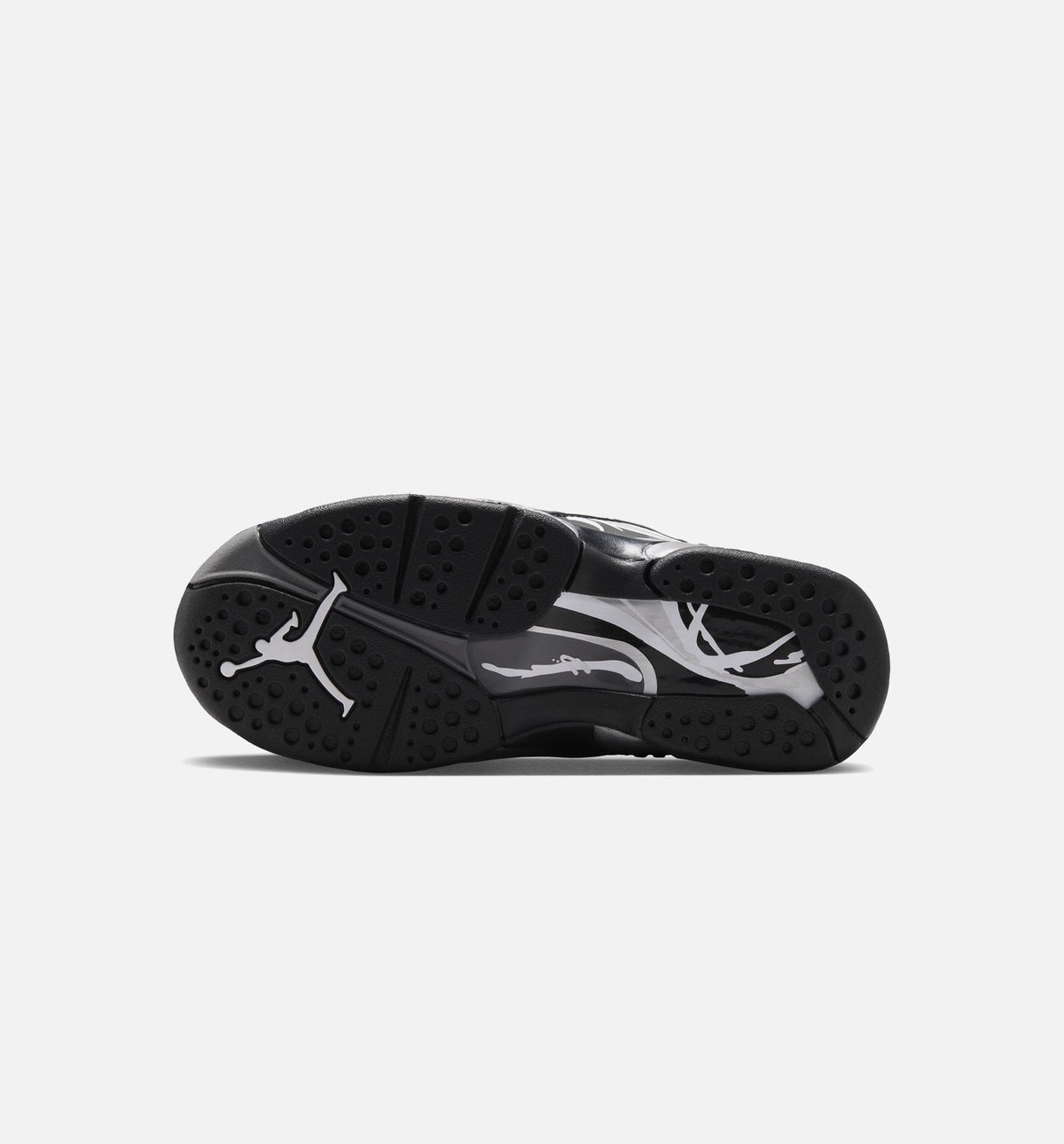 Air Jordan 8 Retro Chrome Black and Light Graphite – Grade School Lifestyle Shoe (Black/White/Light Graphite)