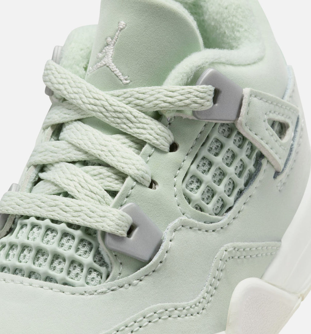Air Jordan 4 Retro Abundance – Infant/Toddler Lifestyle Shoe (Seafoam/Sail/Metallic Silver)