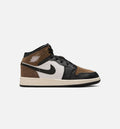 Air Jordan 1 Mid – Grade School Lifestyle Shoe (Black/Phantom/Palomino/University Red)