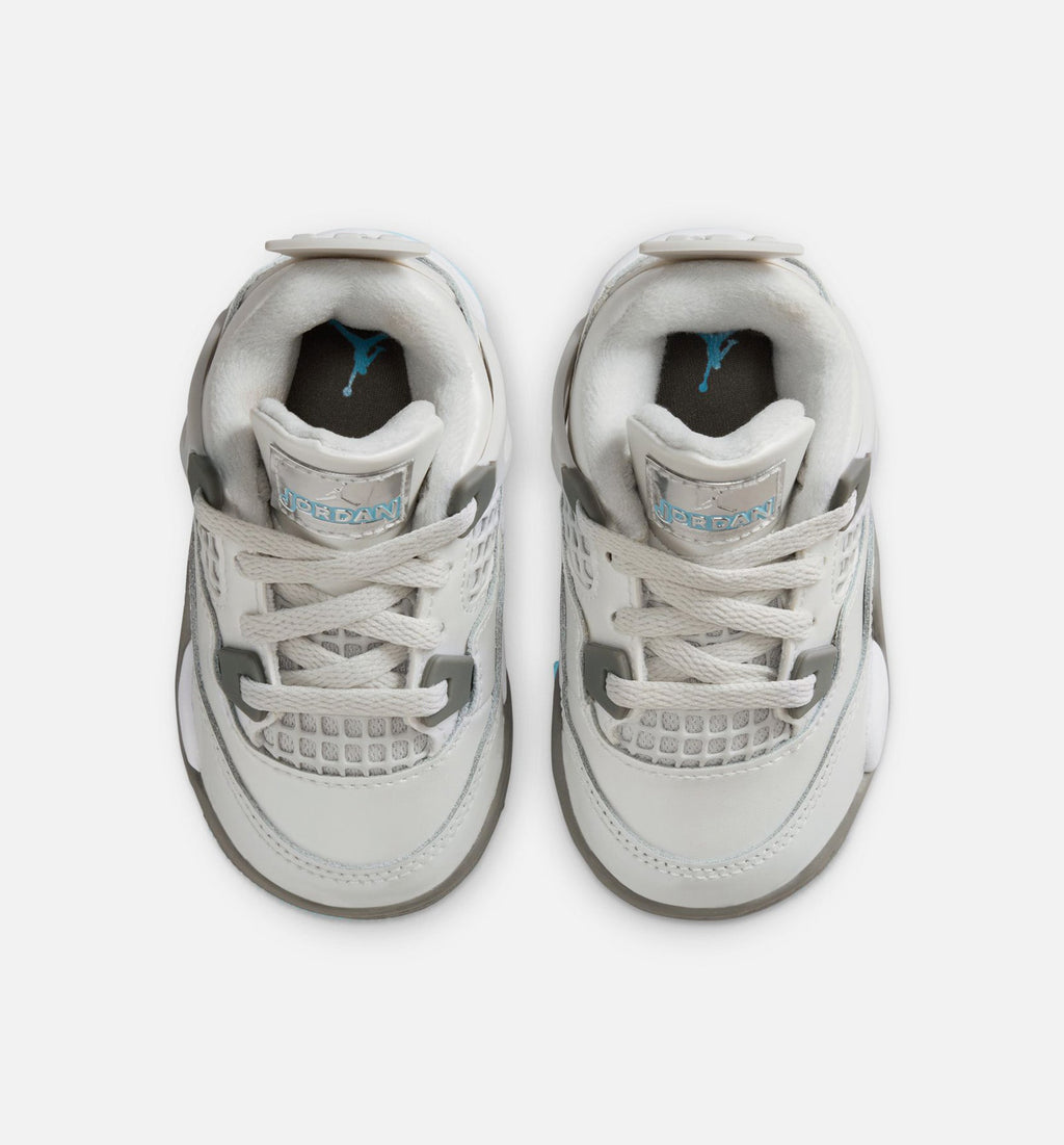 Air Jordan 4 Retro Blue Chill – Infant/Toddler Lifestyle Shoe (Photon Dust/Blue Chill/Flat Pewter/White/Blue Tint)