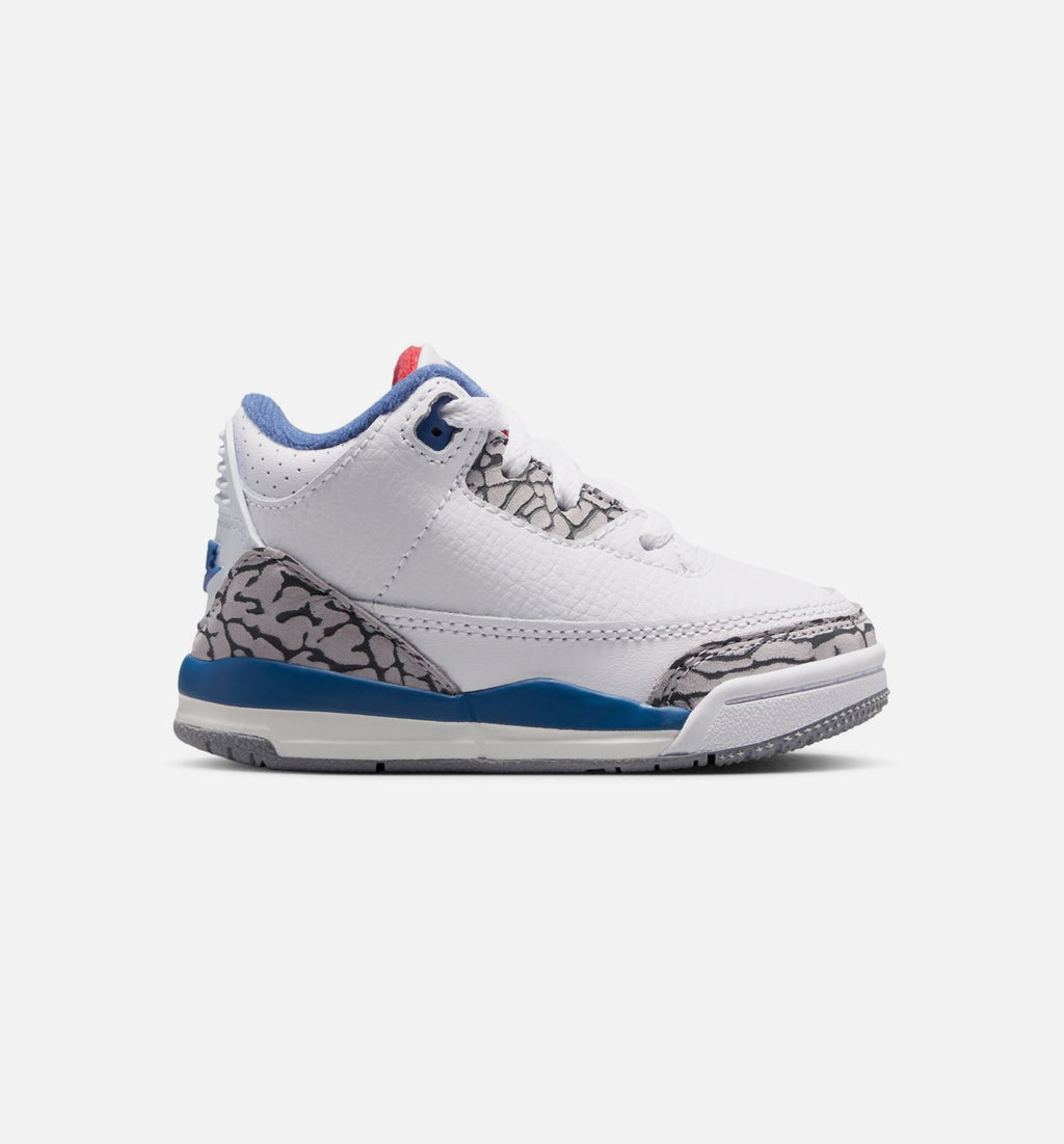 Air Jordan 3 Retro OG True Blue – Infant/Toddler Lifestyle Shoe (White/Fire Red/True Blue)