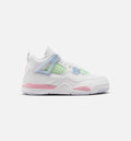 Air Jordan 4 Retro Medium Soft Pink – Preschool Lifestyle Shoe (White/Medium Soft Pink/Half Blue)