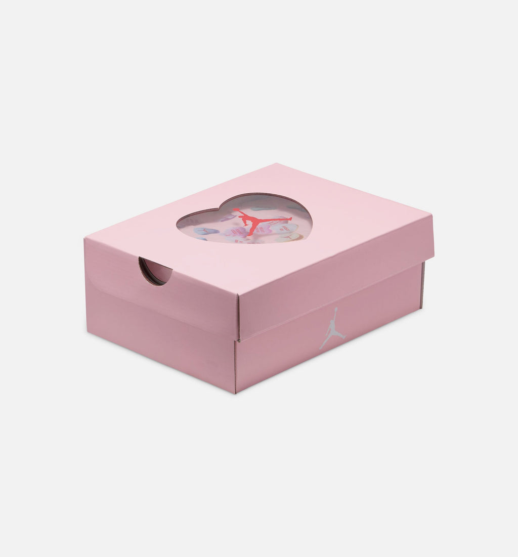 Air Jordan 4 Retro Medium Soft Pink – Preschool Lifestyle Shoe (White/Medium Soft Pink/Half Blue)