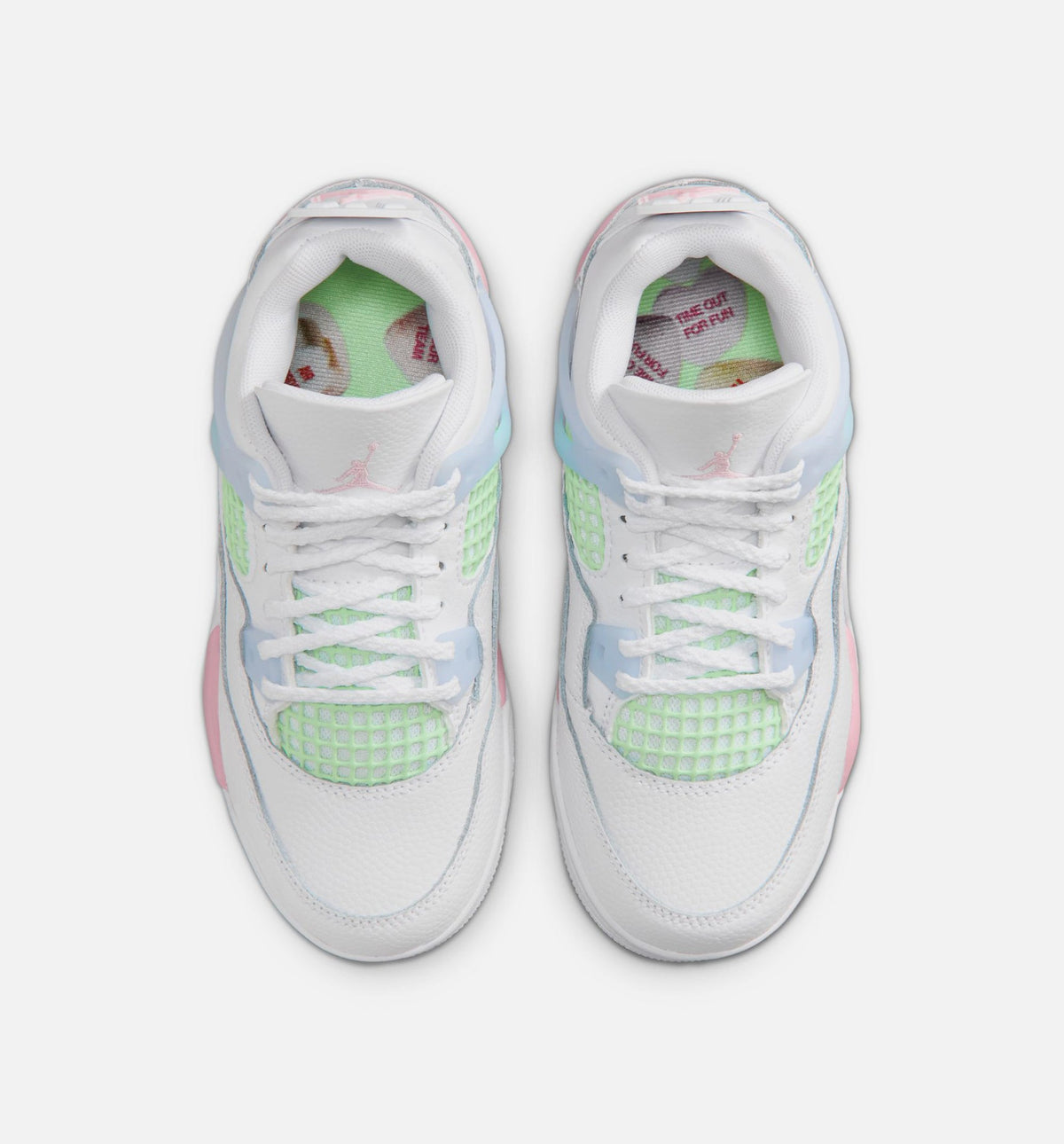 Air Jordan 4 Retro Medium Soft Pink – Preschool Lifestyle Shoe (White/Medium Soft Pink/Half Blue)