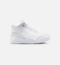 Air Jordan 3 Retro White and Silver – Preschool Lifestyle Shoe (White/Metallic Silver)