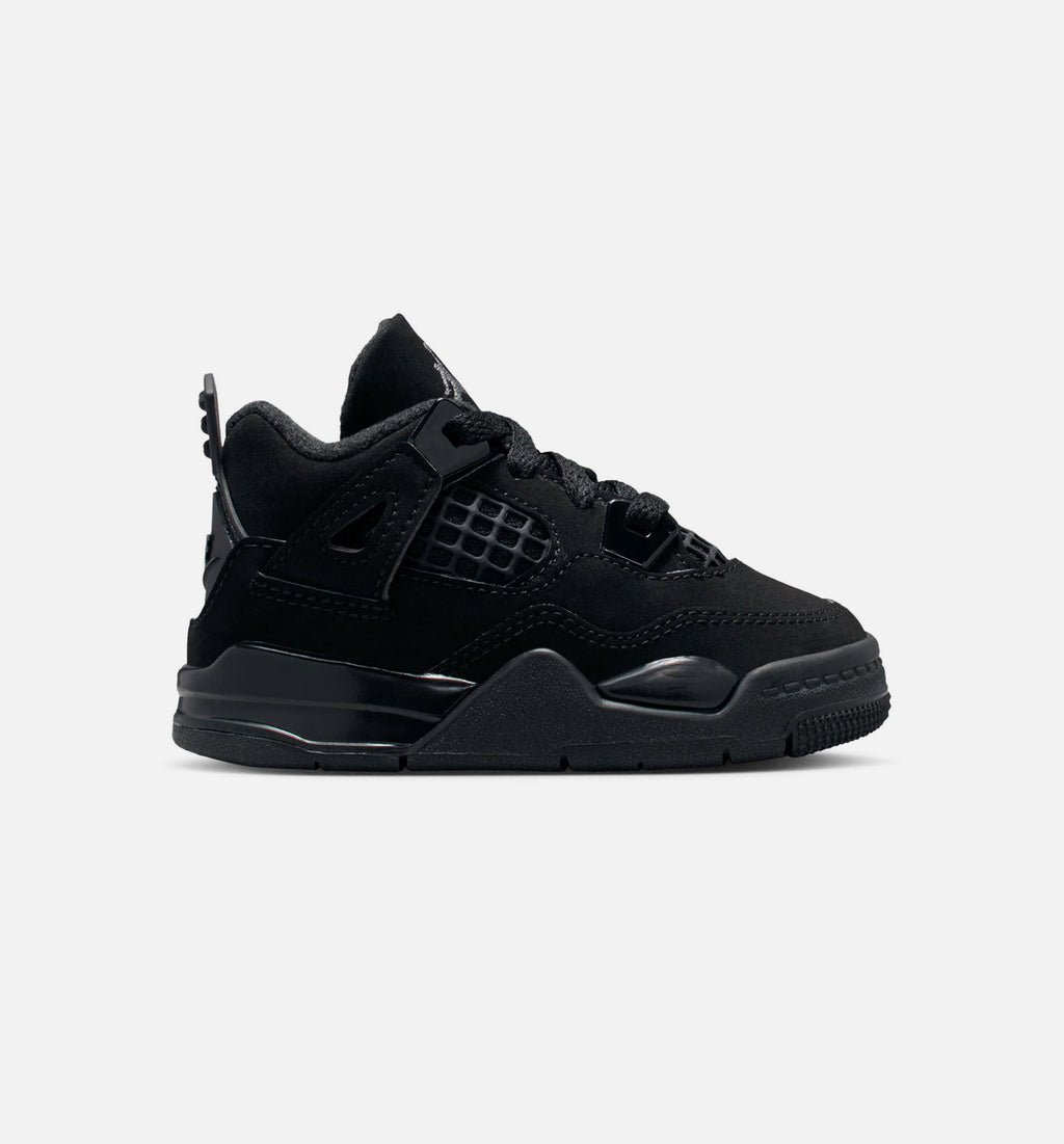 Air Jordan 4 Retro Black Cat – Infant/Toddler Lifestyle Shoe (Black/Light Graphite)