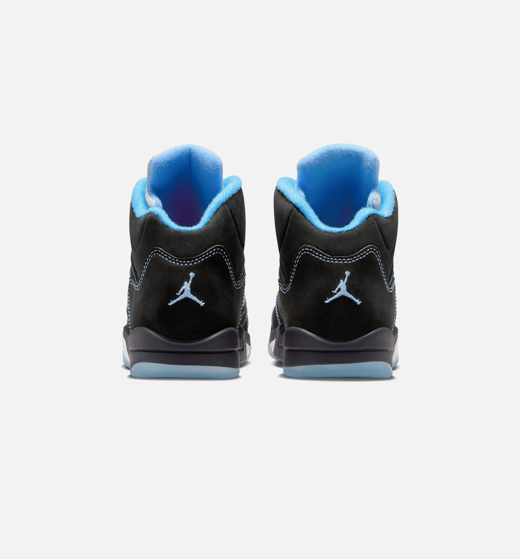 Air Jordan 5 Retro Black Carolina – Preschool Lifestyle Shoe (Black/University Blue/White)
