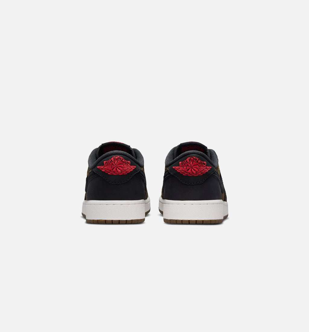 Air Jordan 1 Retro Low OG Laser Black and Varsity Red – Grade School Lifestyle Shoe (Black/Varsity Red/Summit White)
