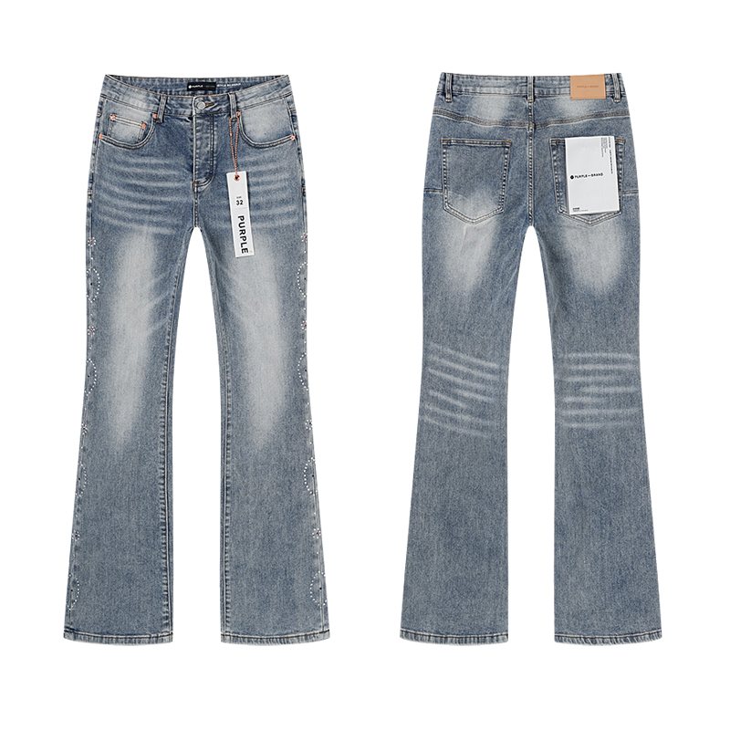 Purple Brand Light Blue Washed Flare Jeans