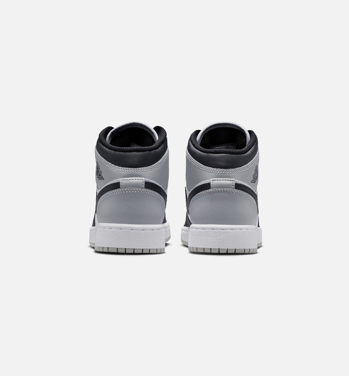 Air Jordan 1 Mid – Grade School Lifestyle Shoe (White/Light Smoke Grey/Black)