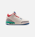 Air Jordan 3 Retro Play Your Way – Grade School Lifestyle Shoe (Chalk/Track Red/True Blue/Kinetic Green)