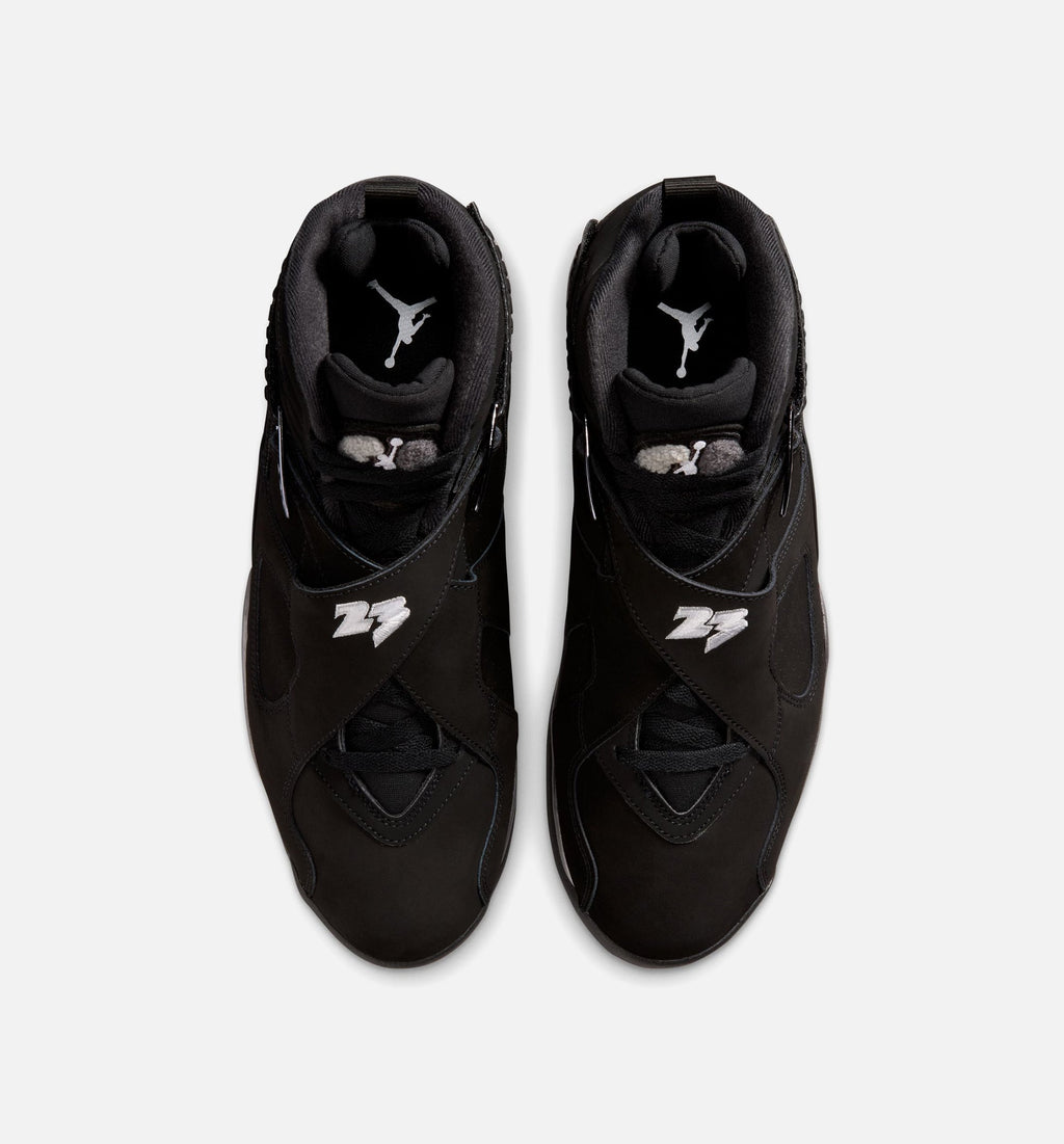 Air Jordan 8 Retro Chrome Black and Light Graphite – Men’s Lifestyle Shoe (Black/White/Light Graphite)