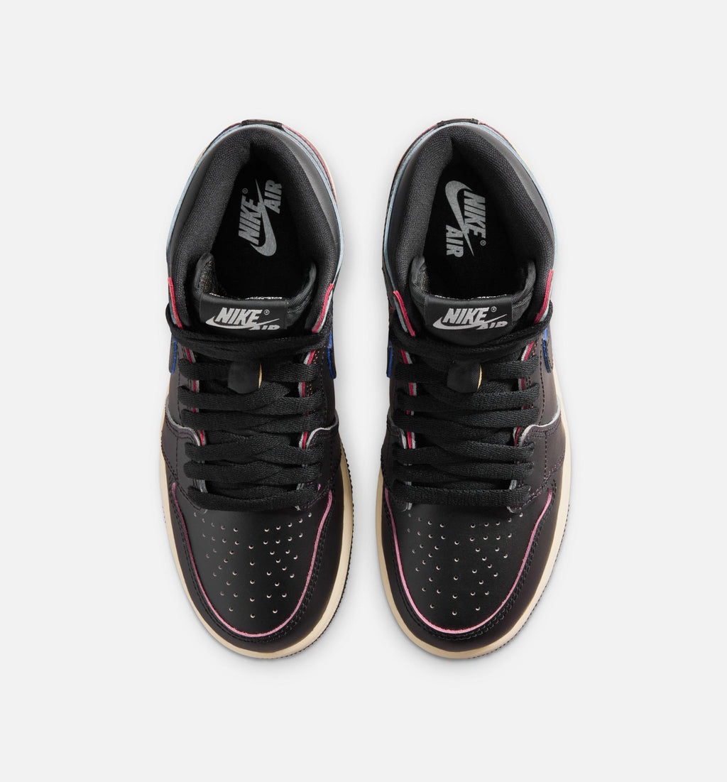 Air Jordan 1 Retro High OG Black and Muslin – Grade School Lifestyle Shoe (Black/Muslin)