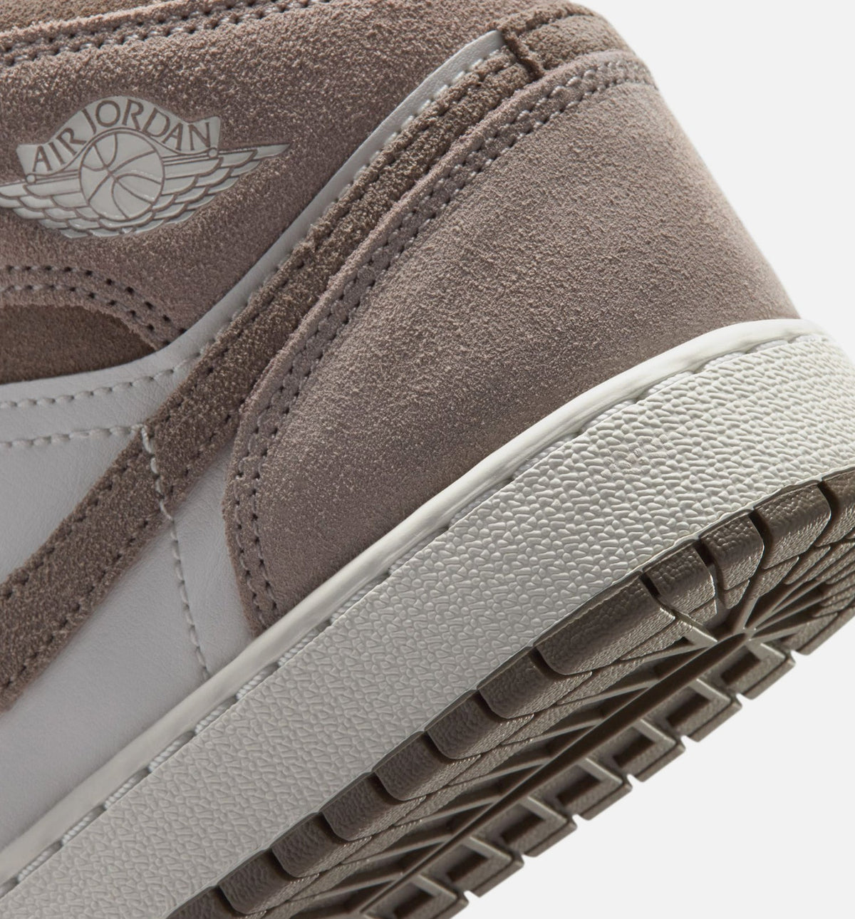 Air Jordan 1 Mid – Grade School Lifestyle Shoe (Enigma Stone/Olive Grey/Summit White)