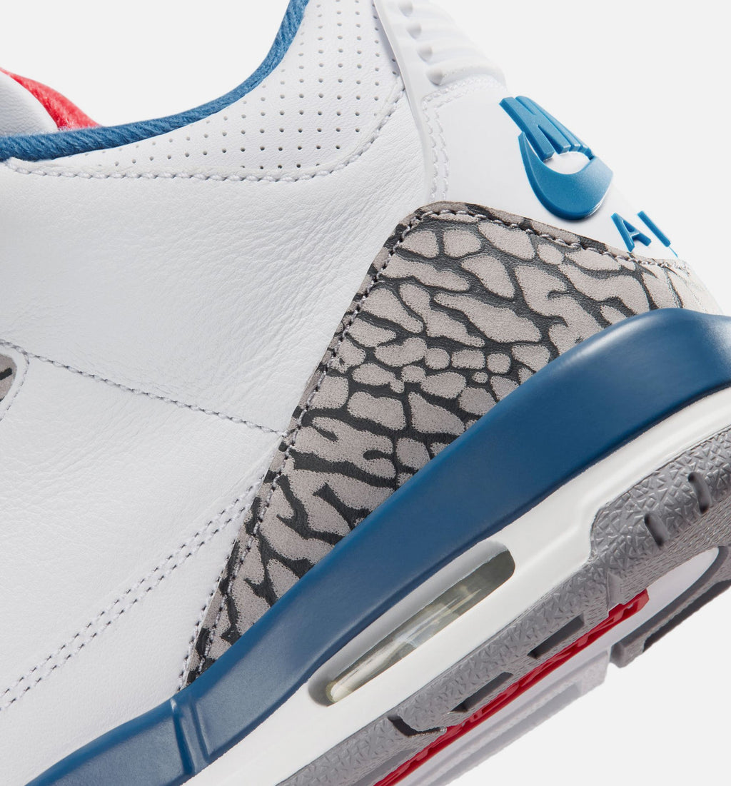 Air Jordan 3 Retro OG True Blue – Grade School Lifestyle Shoe (White/Fire Red/True Blue)