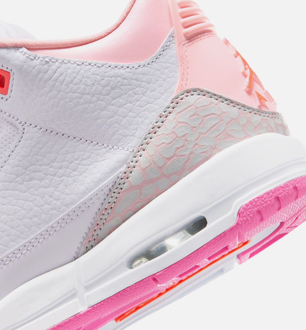Air Jordan 3 Retro Spring Flowers – Grade School Lifestyle Shoe (Pearl Pink/Pink Bloom/Pink Glow/Hyper Orange)