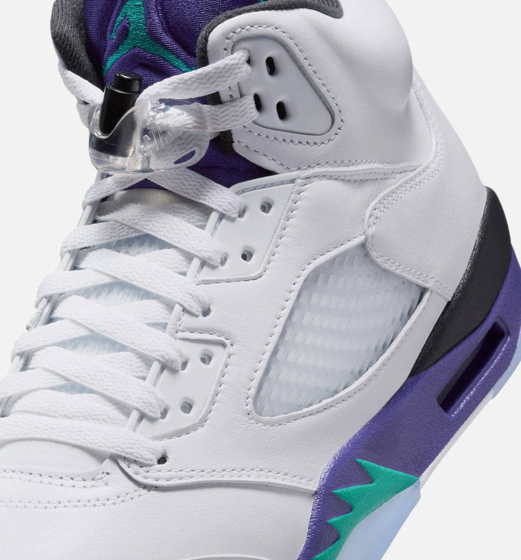 Air Jordan 5 Retro Grape – Men’s Lifestyle Shoe (White/New Emerald/Grape Ice/Black)