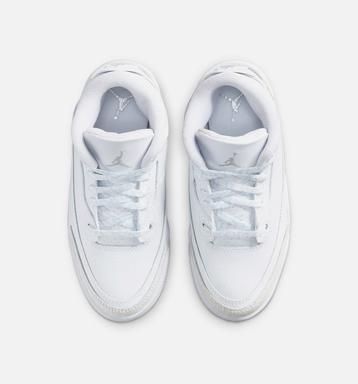 Air Jordan 3 Retro White and Silver – Preschool Lifestyle Shoe (White/Metallic Silver)