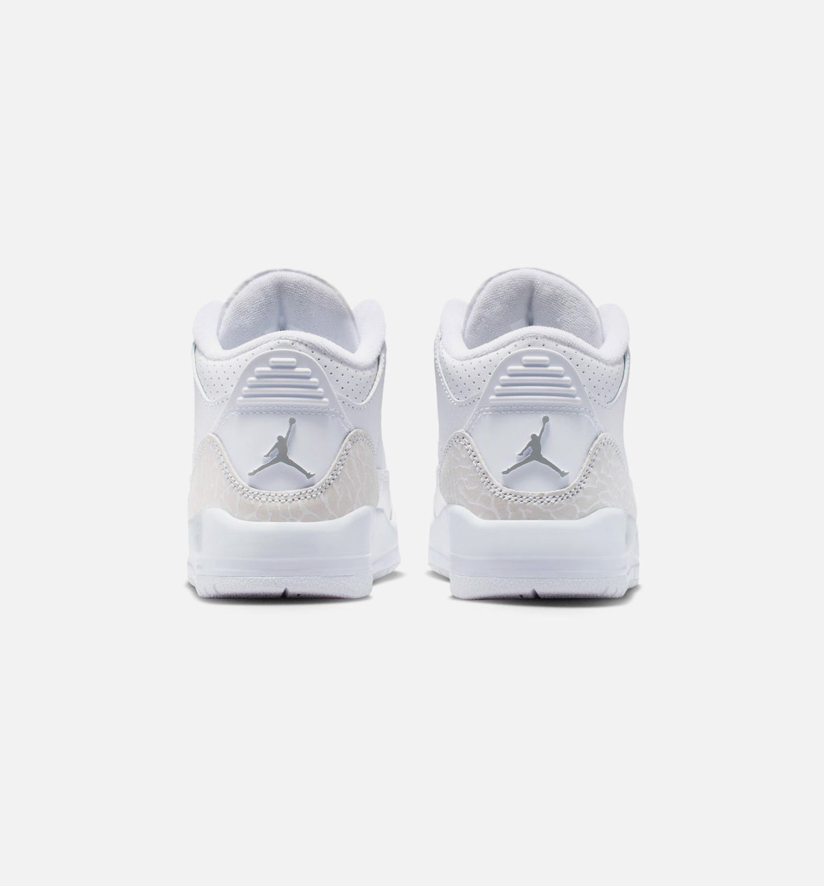 Air Jordan 3 Retro White and Silver – Preschool Lifestyle Shoe (White/Metallic Silver)