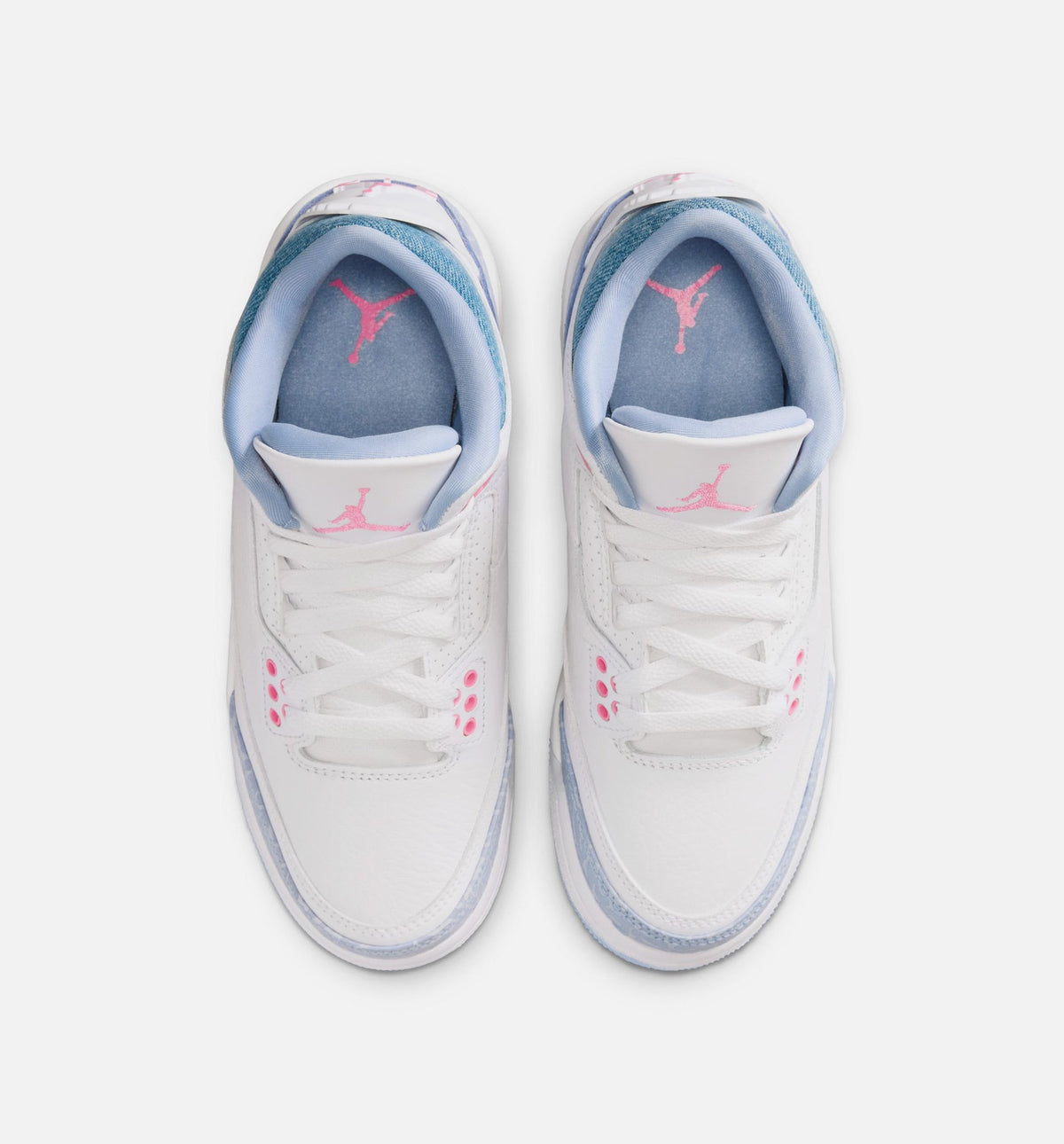 Air Jordan 3 Retro Cobalt Bliss – Grade School Lifestyle Shoe (White/Cobalt Bliss/Football Grey/Pink Glow)