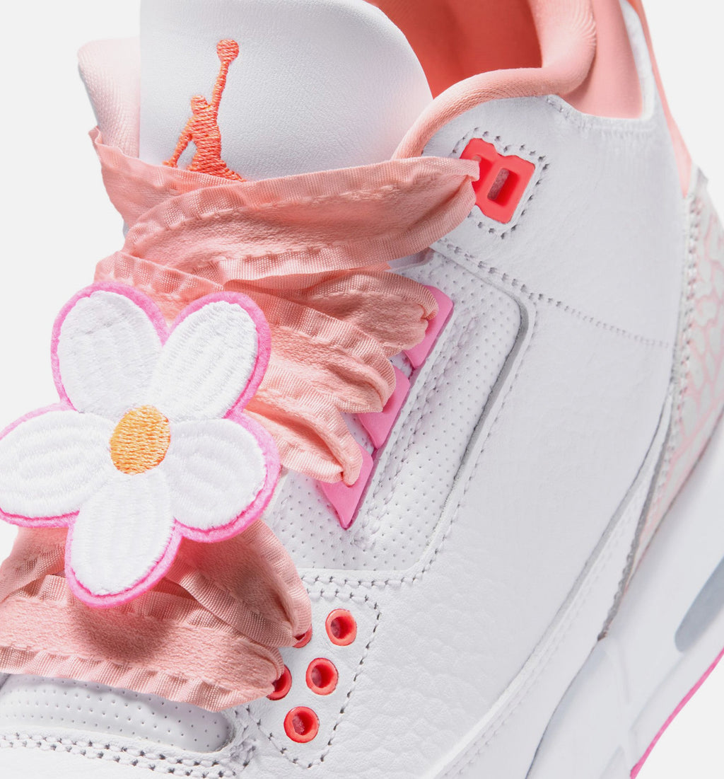 Air Jordan 3 Retro Spring Flowers – Grade School Lifestyle Shoe (Pearl Pink/Pink Bloom/Pink Glow/Hyper Orange)