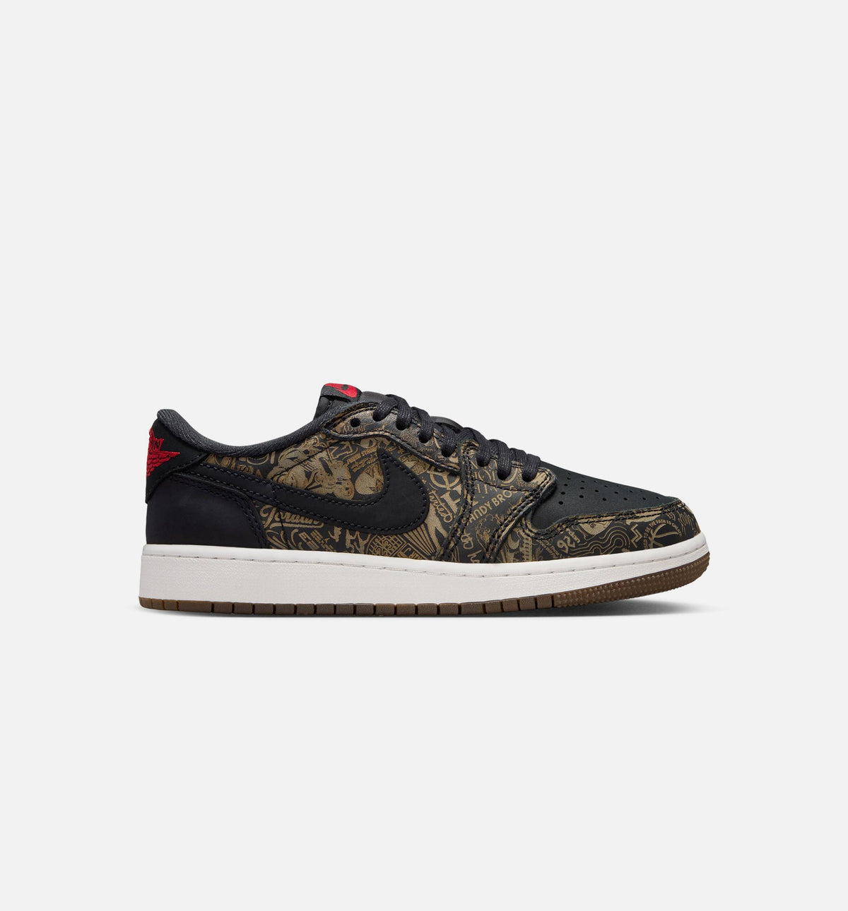 Air Jordan 1 Retro Low OG Laser Black and Varsity Red – Grade School Lifestyle Shoe (Black/Varsity Red/Summit White)