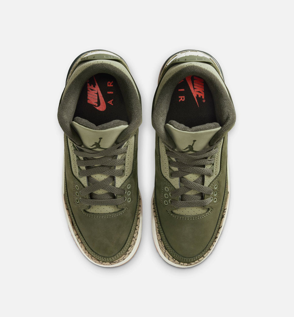 Air Jordan 3 Retro Medium Olive – Grade School Lifestyle Shoe (Medium Olive/Sequoia/Neutral Olive/Sail)