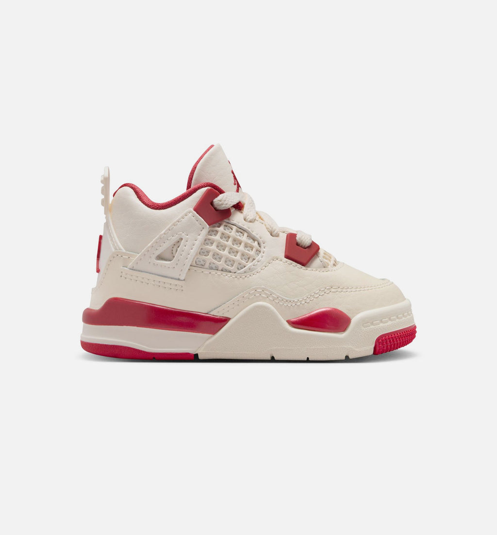Air Jordan 4 Retro Valentine’s Day – Infant/Toddler Lifestyle Shoe (Pale Ivory/Sierra Red/Tough Red)