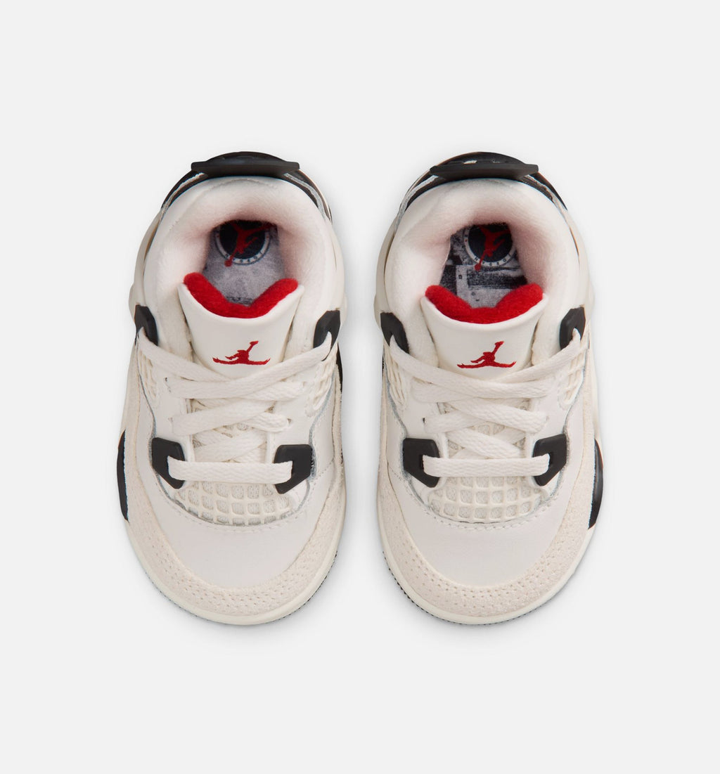 Air Jordan 4 Retro Flight Club – Infant/Toddler Lifestyle Shoe (Sail/Black/University Red)