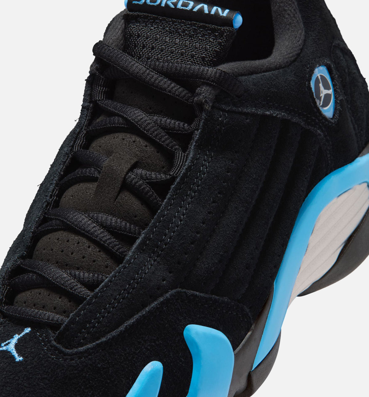 Air Jordan 14 Retro Black University Blue – Grade School Lifestyle Shoe (Black/White/University Blue)