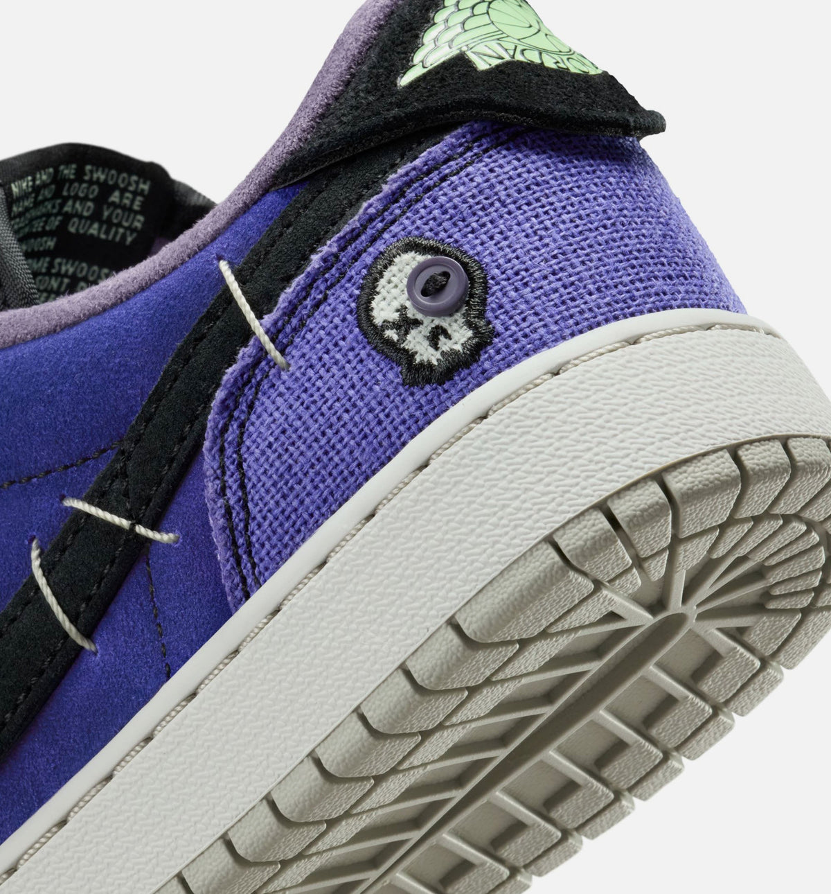 Air Jordan 1 Low OG – Grade School Lifestyle Shoe (Regency Purple/Vapor Green/Black/Dark Raisin/Daybreak/Light Silver)