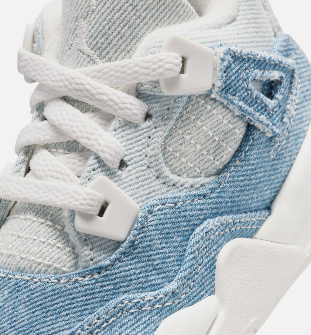 Air Jordan 4 Retro Worn Blue – Infant/Toddler Lifestyle Shoe (Sail/Worn Blue/Metallic Gold)