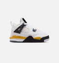 Air Jordan 4 Retro Rare Air Tour Yellow – Infant/Toddler Lifestyle Shoe (White/Dark Blue Grey/Black/Tour Yellow)