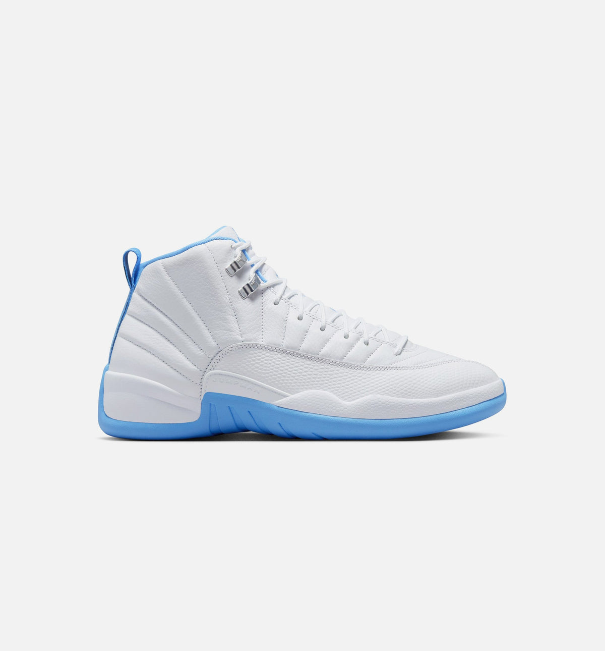 Air Jordan 12 Retro White and University Blue – Men’s Lifestyle Shoe (White/University Blue/Metallic Silver)