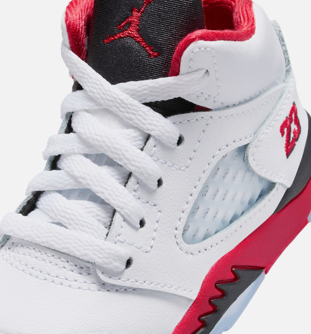 Air Jordan 5 Retro Fire Red – Infant/Toddler Lifestyle Shoe (Fire Red/White)