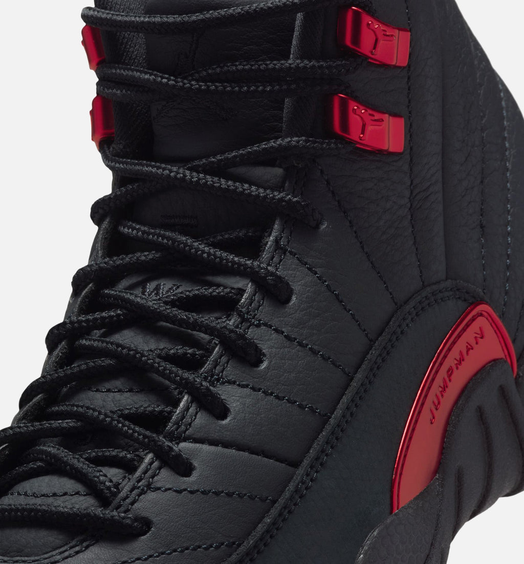 Air Jordan 12 Retro Bloodline – Grade School Lifestyle Shoe (Black/Varsity Red)