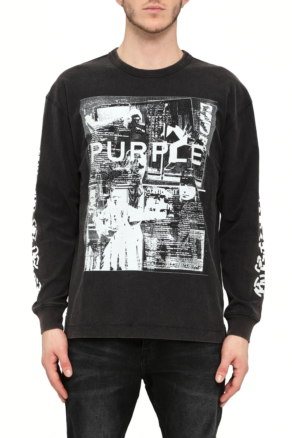 Purple Brand Textured Jersey Long Sleeve Tee